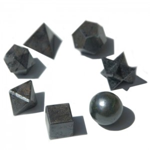 Γεωμετρικό Σετ Κρύσταλλου Μαύρου Αχάτη- Black Agate